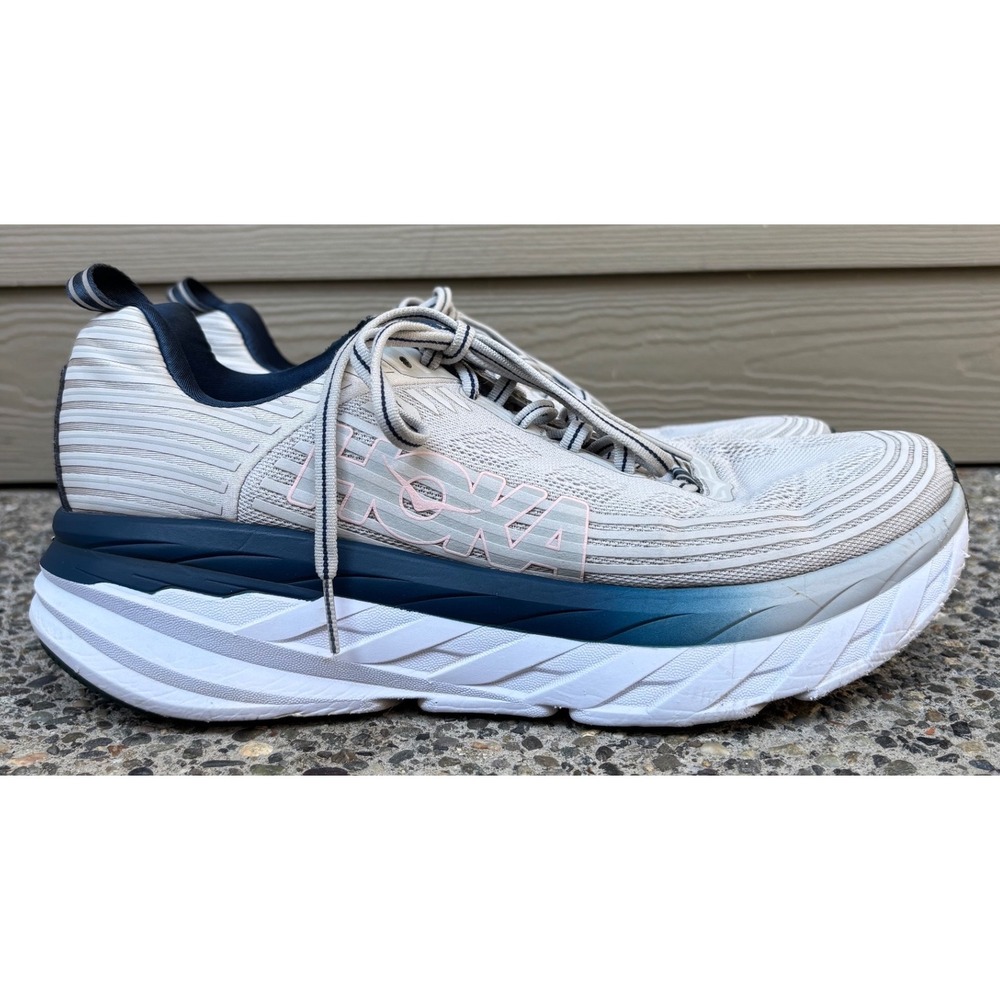 Hoka One One Bondi 6 Womens 10.5 Running Shoes Lunar Rock Nimbus Cloud 1019270